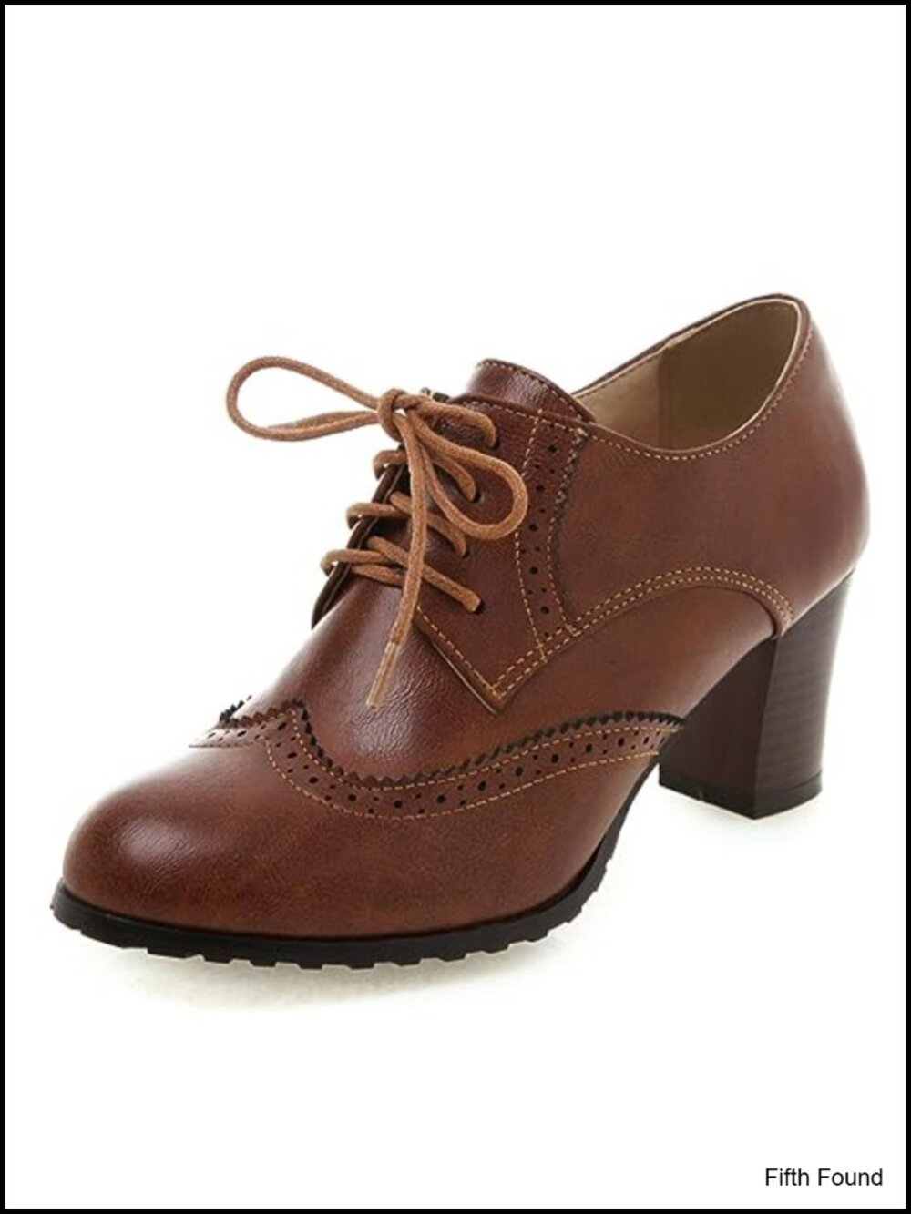 Bellirala Womens Chunky High Heel Pumps Lace Up Oxfords Brogues Shoes